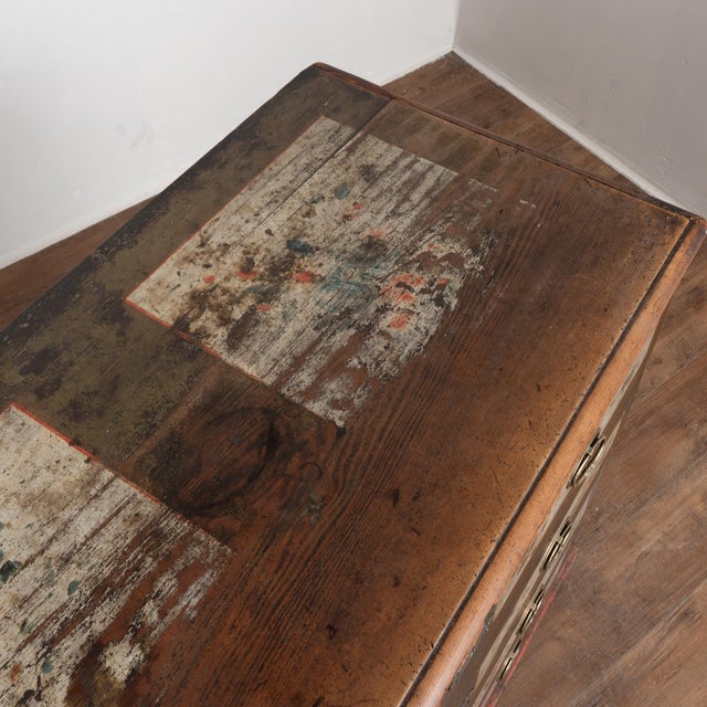 Early 19th Century Original Painted Danish Chest of Four Drawers For Sale - Image 6 of 17