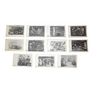 Vintage Henry Moore Abstracted Modernist Lithographs - Set of 11