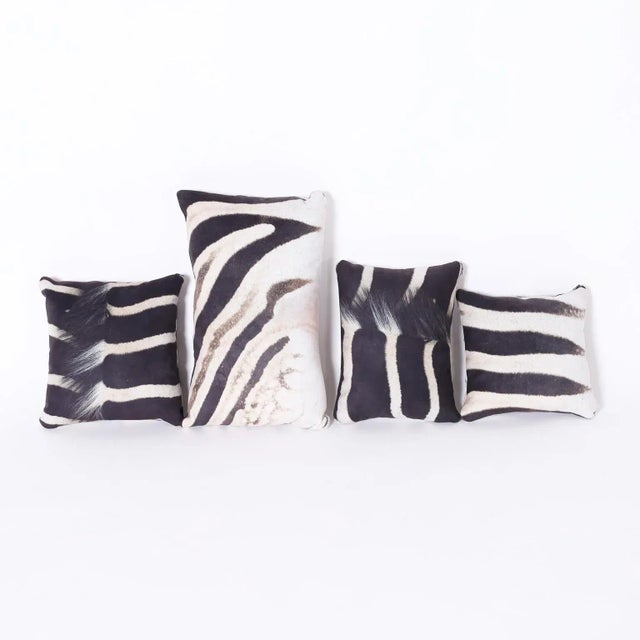 English British Colonial Style Zebra Print Pillow For Sale - Image 3 of 5
