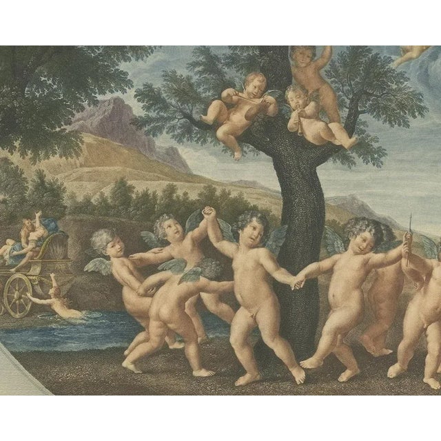 Scherl after F. Albani, Mythological Illustration of Amoretti Dancing to the God Amor, 1900, Print For Sale - Image 3 of 5