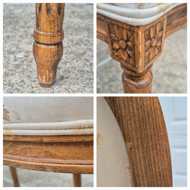 1990s Century Furniture Louis XVI Medallion Back Oak Dining Chairs for Reupholstery, Set of 6 For Sale - Image 11 of 12
