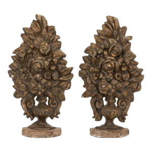 Pair of 18th Century Italian Baroque Papier-Mache Garnitures