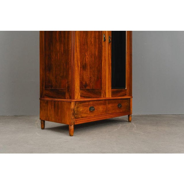 Wood Art Nouveau Wardrobe in Brass and Pine For Sale - Image 7 of 18