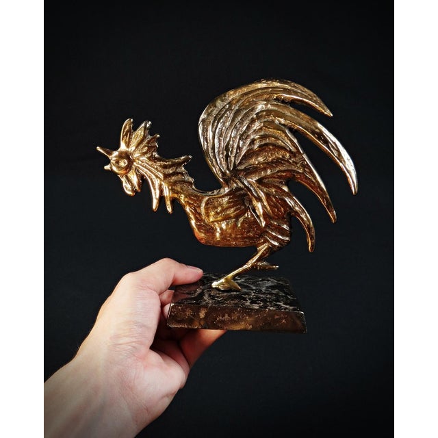 Cocorico Rooster Sculpture in Bronze by Yves Lohé, 1990s For Sale - Image 9 of 12