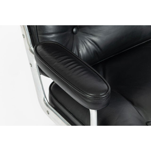 Eames Time Life Executive Lobby Chair Herman Miller Black Leather Office Chair For Sale - Image 12 of 15