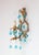 Italian Gilt Iron Wall Sconce with Turquoise Crystals, 1960s, in Very Good conditions. Designed 1960 to 1969 European Plug...
