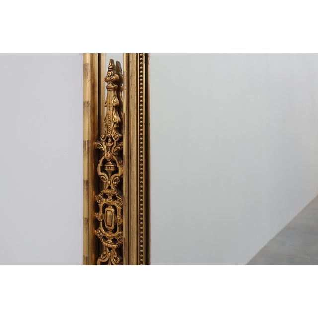 Louis XVI Style Gilt Mirror with Laurel Wreath Crest, Belgium, 1950s For Sale - Image 4 of 12