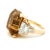 1980s 1980s Italian 18k Gold Citrine & Baguette Diamond Architectural Cocktail Ring, Size 6 For Sale - Image 5 of 15