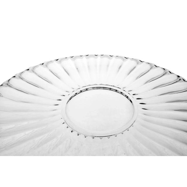 Mid 20th Century Vintage Fluted Round Vintage Crystal Serving Platter For Sale - Image 5 of 7