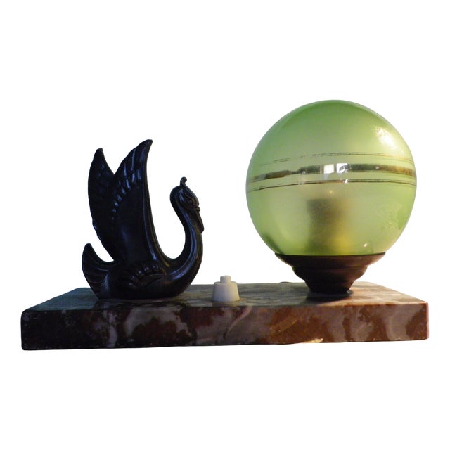 Vintage Table Lamp with Opaline Lampshade, 1940s For Sale