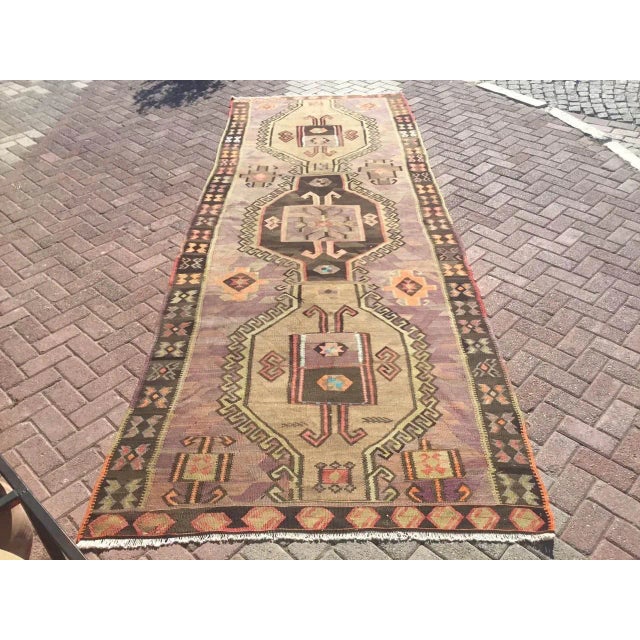 Rare Find - Eastern Turkish Oversized Vintage Kilim - 59" X 161" For Sale - Image 11 of 11