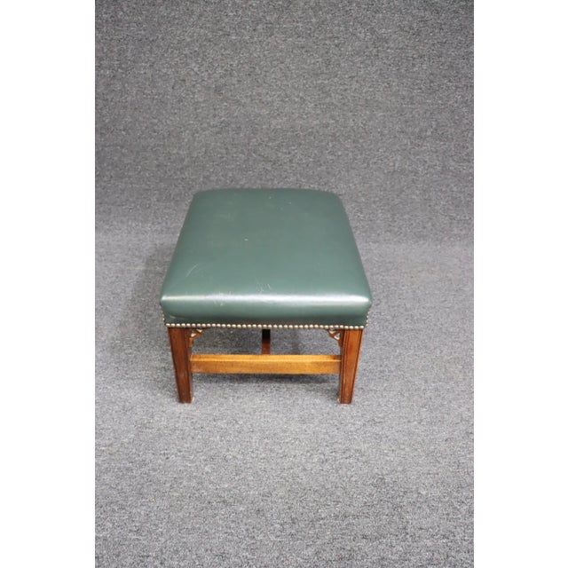 Classic Leather Company Mid Century Ottoman For Sale - Image 9 of 9