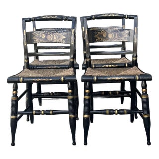 Vintage Hand Painted Hitchcock Chairs - Set of 4 For Sale
