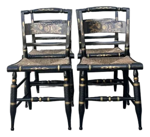 Vintage Hand Painted Hitchcock Chairs - Set of 4