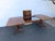Mahogany Set of Dining Table Six Shield Back Chairs and 2 Leaves 6563 For Sale - Image 10 of 17