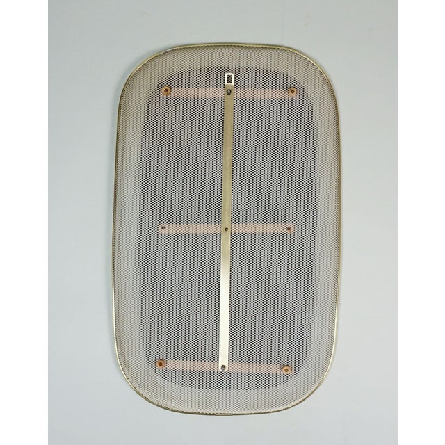 Gold Mid-Century Modern Wall Mirror with Wire Mesh Frame and Brass, 1950s For Sale - Image 8 of 11