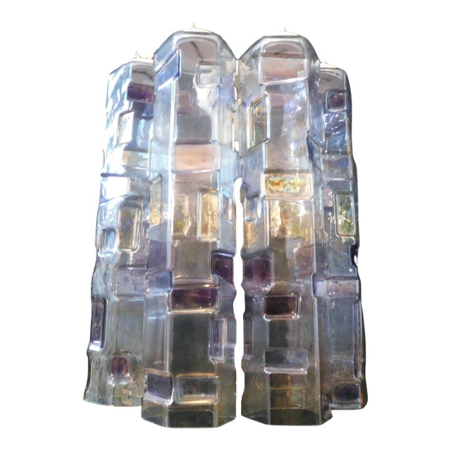 1960s Multicolored Murano Tubes Sconce by Mazzega For Sale