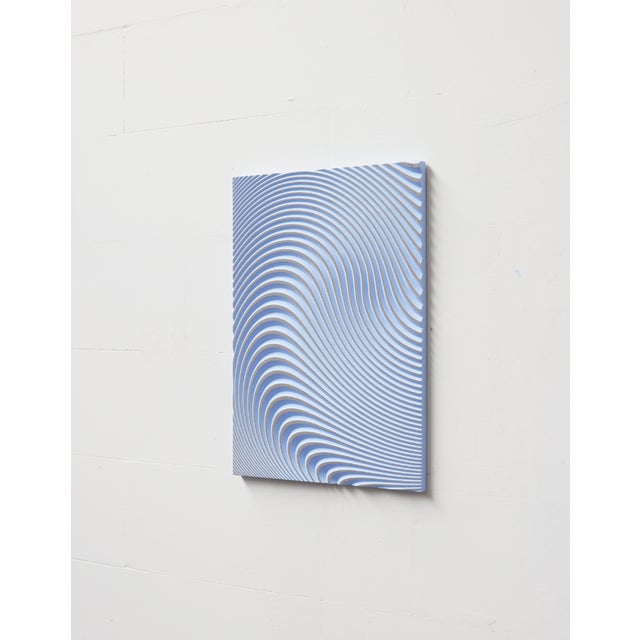 Wave Lila”, a lilac coloured carved wood wall sculpture by Amsterdam based designer Arno Hoogland. MATERIALS: Pressed...