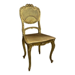 Early 20th Century Hollywood Regency Gold Gilded Chair For Sale