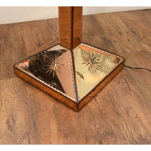 Metal Art Deco Floor Lamp in Glass with Cocktail Table, 1930s For Sale - Image 7 of 8