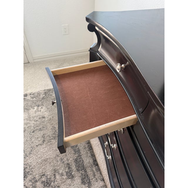 11-Drawer Traditional Espresso Bow-Front Dresser With Mirror & Jewelry Storage For Sale - Image 13 of 14