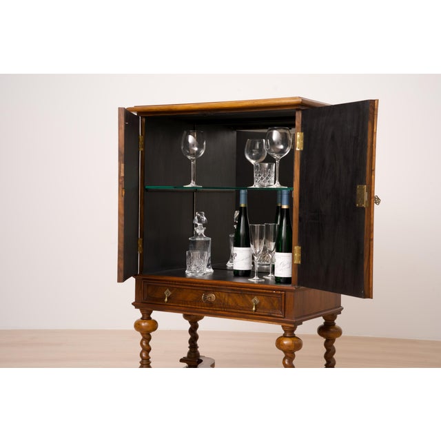 Neo-Baroque German Walnut Cocktail Cabinet, 1900s For Sale - Image 4 of 16
