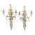 French Mediterranean Hollywood Regency Leaf Design Metal Wall Sconces a Pair Electrified For Sale