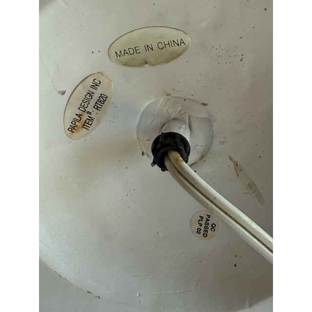 Vintage Palm Beach Regency White Faux Wicker Pineapple Table Lamp -Styled After Dorothy Draper /Mario Buatta For Sale - Image 12 of 12