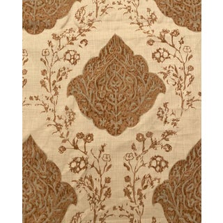 Soane Britain Hand Screen Printed "Ottoman Scribe" Linen Fabric, 4.67 Yards For Sale