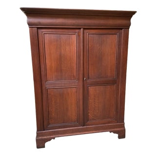 Antique Louis Philippe Wardrobe in Oak, 1880 For Sale