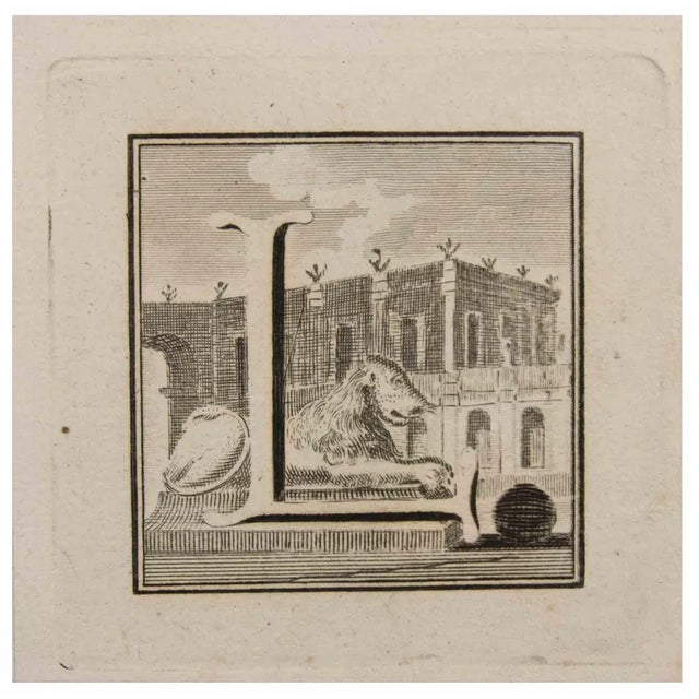 Letter l is an etching realized by luigi vanvitelli in 18th century. The etching belongs to the print suite “antiquities...