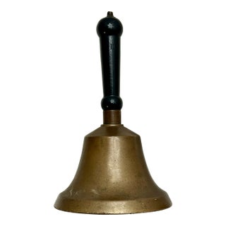 Very Large Size Authentic Antique Late 19th Century American Brass Schoolhouse Bell - 11 Inches Tall For Sale