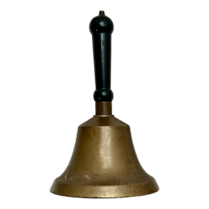 Very Large Size Authentic Antique Late 19th Century American Brass Schoolhouse Bell - 11 Inches Tall