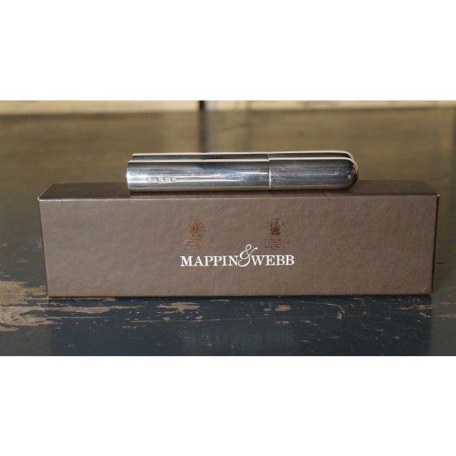 1990s Vintage Solid Silver Cigar Case from Mappin & Webb, 1998 For Sale - Image 5 of 6