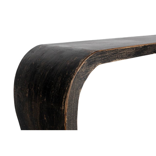 Paint Patina Elm Curved Form Console For Sale In Dallas - Image 6 of 8