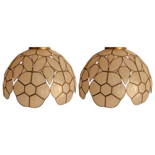 Capiz Shell Lamp Shades - a Pair For Sale