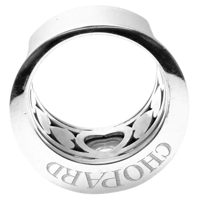 Chopard Happy Diamond 18k White Gold Floating Diamond Ring, Estate For Sale - Image 15 of 18