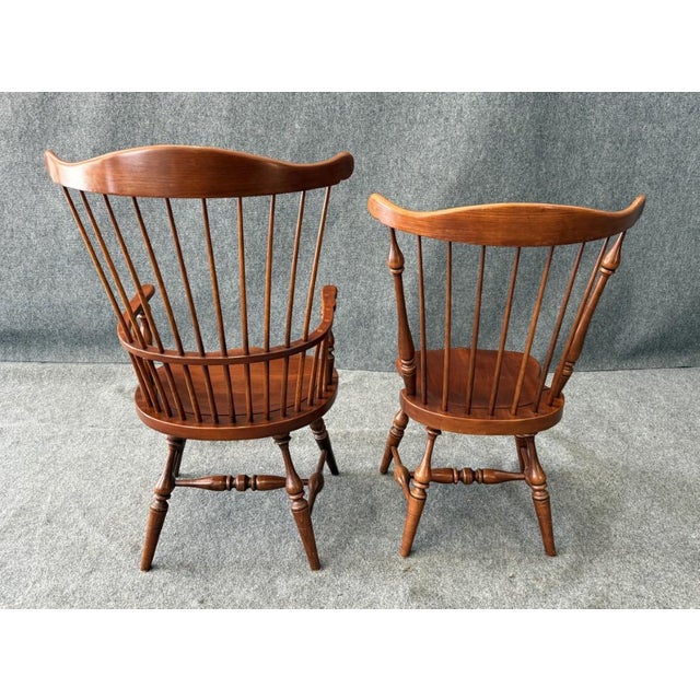 Wood Late 20th Century Set of 6 Frederick Duckloe & Bros. Colonial Reproductions Collection Spindle Back Dining Chairs For Sale - Image 7 of 13
