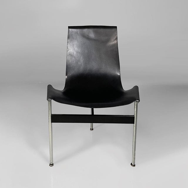 Italian Modern Leather T Chairs by Katavolos, Littell and Kelley for ICF, 1960s, Set of 4 For Sale - Image 3 of 18