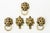 Gold Art Deco Lion Hooks, Vienna, 1920s, Set of 5 For Sale - Image 8 of 8