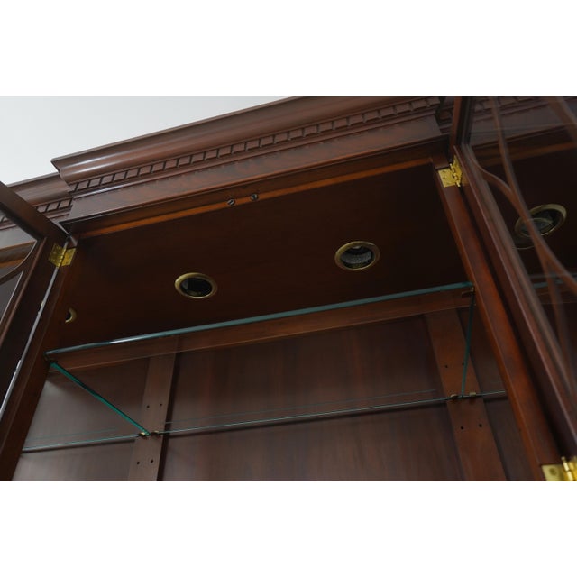 Baker Furniture Company Baker Mahogany 2 Piece Breakfront China Display Cabinet For Sale - Image 4 of 18