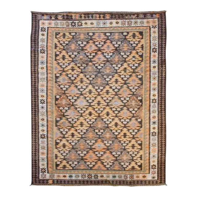 Early 20th Century Qazvin Kilim For Sale