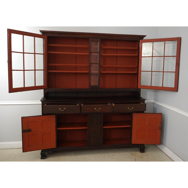 Traditional Period Antique 18th Century Pine Pa Dutch Step Back Cabinet For Sale - Image 3 of 18