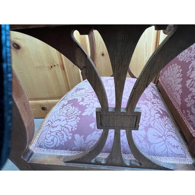 Early 20th Century Antique Pink Silk Reclining Murphy Chair Stick and Ball With Gout Chair For Sale - Image 12 of 12