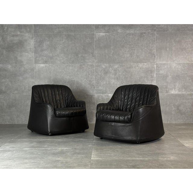 Set of Ciprea Leather Armchairs by Afra and Tobia Scarpa for Cassina, 1960s For Sale - Image 9 of 9