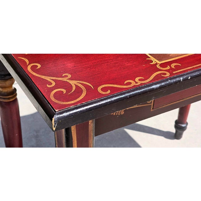 Three Hands Corp. Hand-Painted Equestrian Folk Art Secretary Desk For Sale - Image 11 of 16