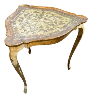 19th Century Triangular Florentine Side Table