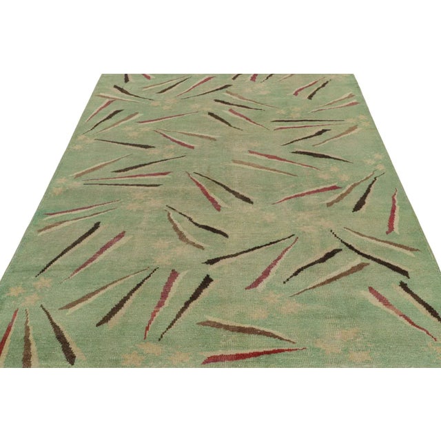 Art Deco 1960s Vintage Zeki Muren Art Deco Rug in Green With Geometric Patterns For Sale - Image 3 of 7