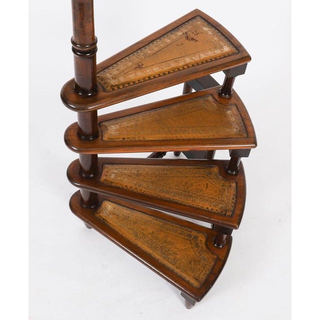 Vintage Spiral Mahogany Library Steps, 20th Century For Sale - Image 6 of 11