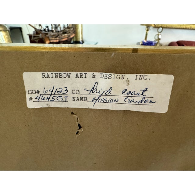 Pink Mission Garden, Signed by Pete Beckmann, Acrylic on Canvas, Framed For Sale - Image 8 of 9